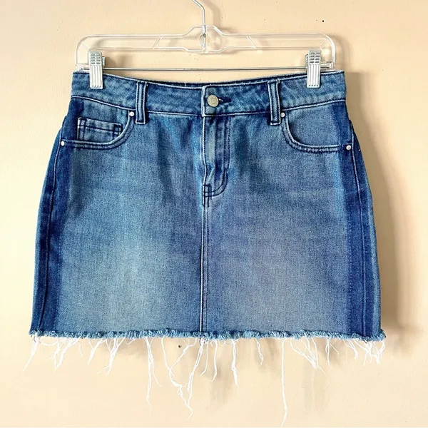 PACSUN | Blue Denim Cut-off Mini Skirt Sz 25 - Image 2