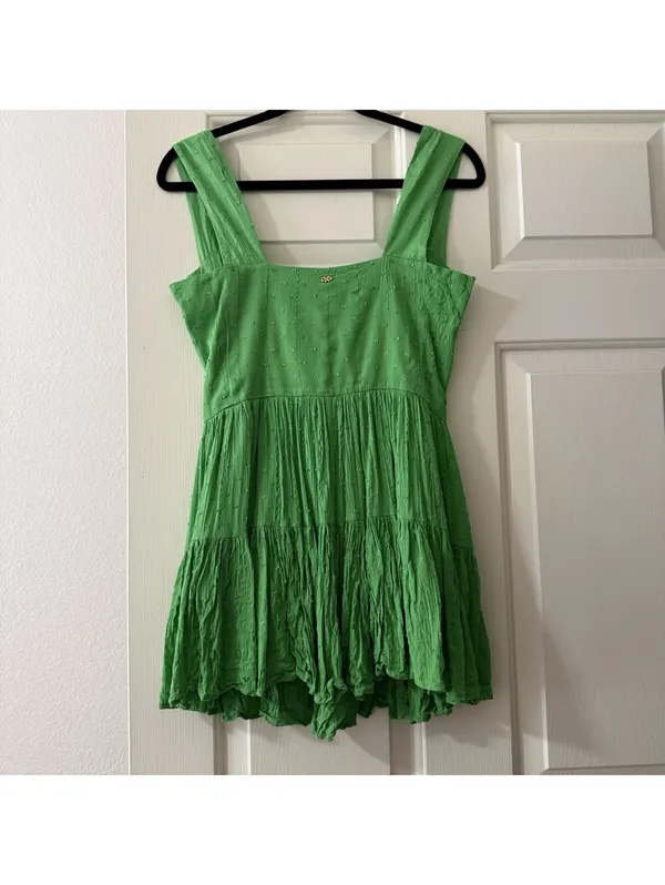 PQ Swim Everly Green Romper Mini Dress Sz XS / S Women’s Viscose - Image 10