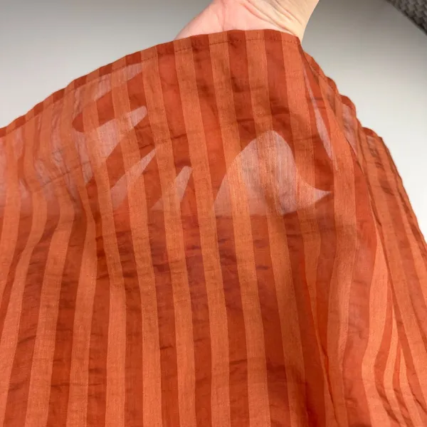 NWT ModCloth Striped Linen Blend Top Size XS Rust Orange Sheer Lightweight Boho‎ - Image 3
