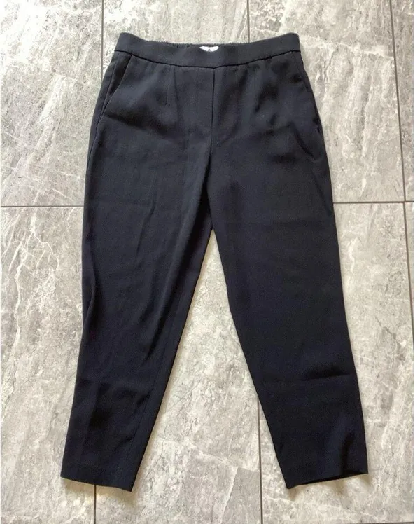 Aritzia Babaton Black Crepe Cohen Tapered Ankle Trouser Pants High Rise 8 - Image 2
