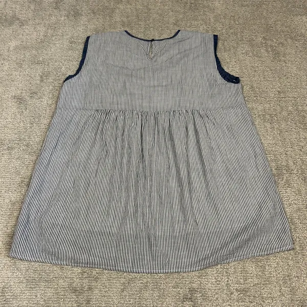 Savanna Jane Shirt Womens 2X Blue White Striped Embroidered Sleeveless Boho Top - Image 6
