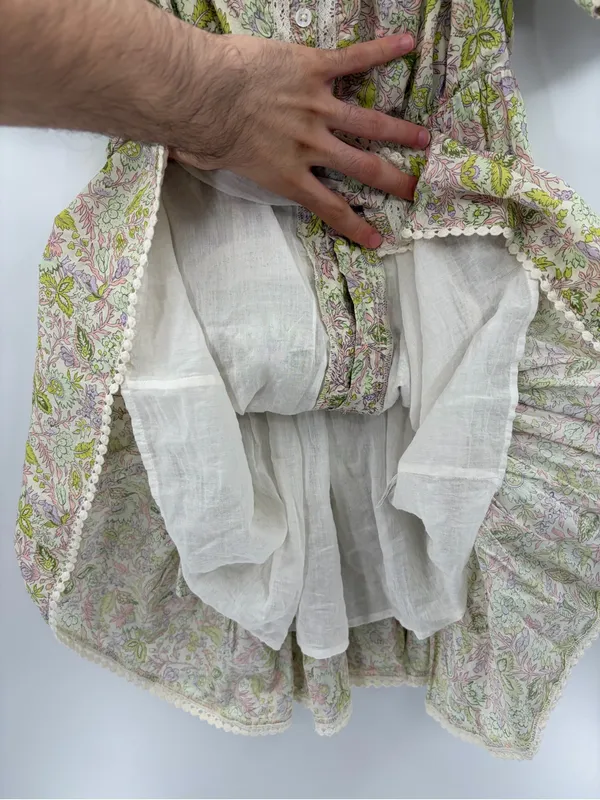 LOVE THE LABEL anthropologie Josepha floral boho white dress smocked size xs - Image 8