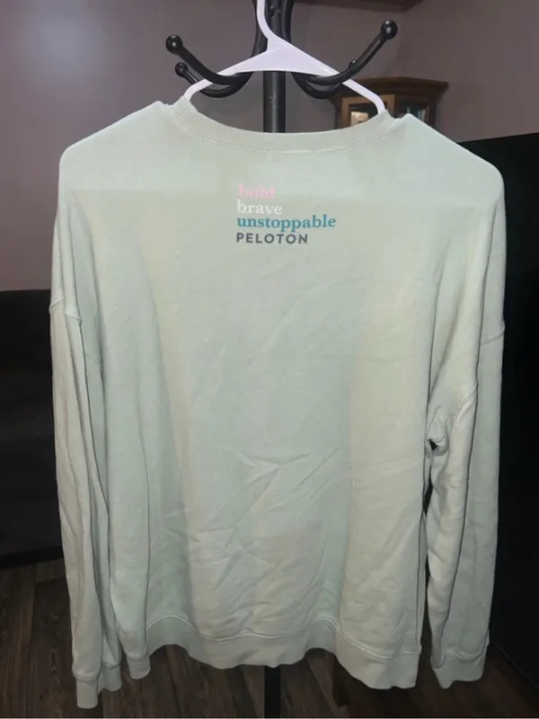 Peloton Crewneck Sweatshirt in Light Mint with Logo - Image 2