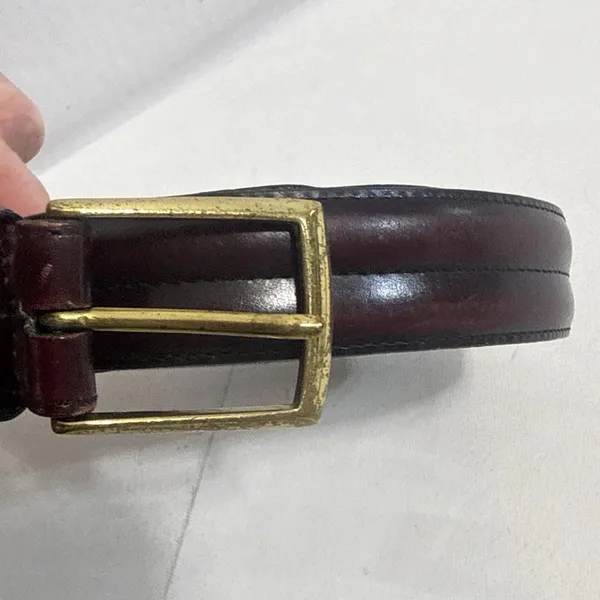Vintage Y2K Brighton Womens 34 Brown Leather Gold Buckle Equestrian Western Belt - Image 13