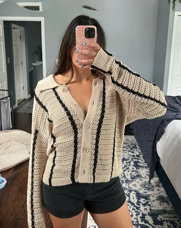 Elan Button-Up Knit Sweater - Image 4