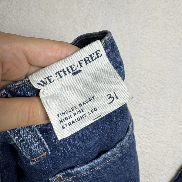 We The Free Womens Tinsley Baggy Jeans Size 31 High Rise Straight Leg Festival - Image 3