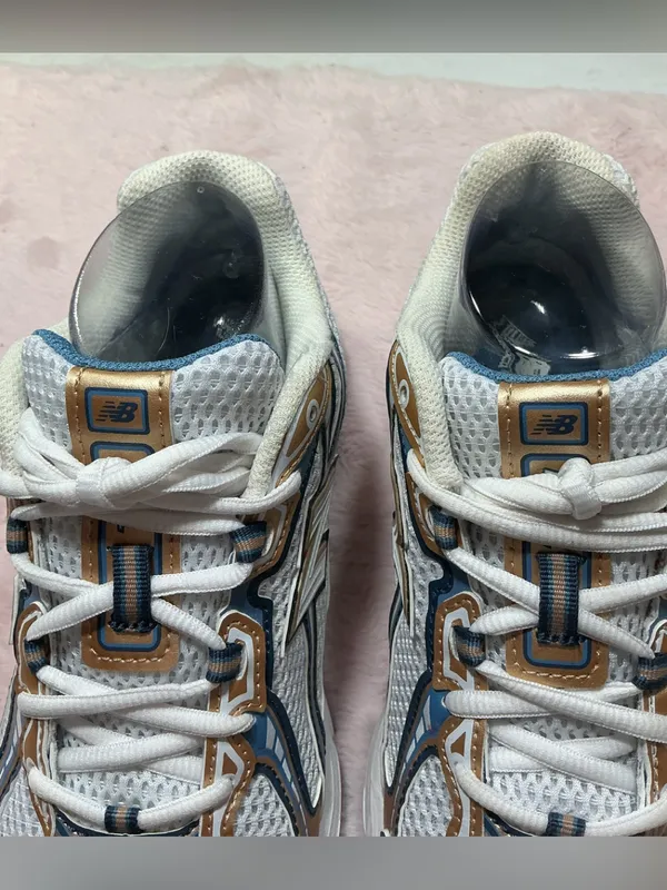 New Balance White Sneakers with Gold and Blue Accents 153 - Image 2