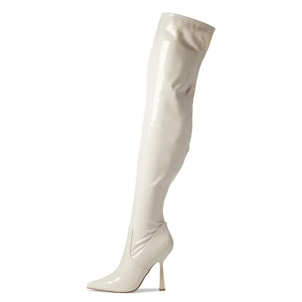 Steve Madden Venuss over the knee‎ boot Upper heel bone patent shoe size 7.5 - Image 2