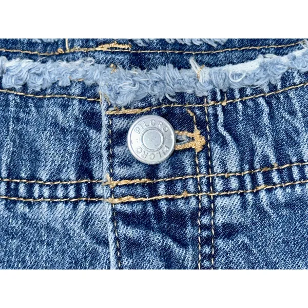 PILCRO Anthropologie Blue Denim Distressed Wide Leg Flare Jeans Womens Size 31 - Image 4
