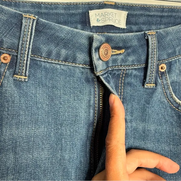 NWOT Market & Spruce Wide Leg Jeans‎ Blue Size 8 Clean Girl Minimalist Modern - Image 7