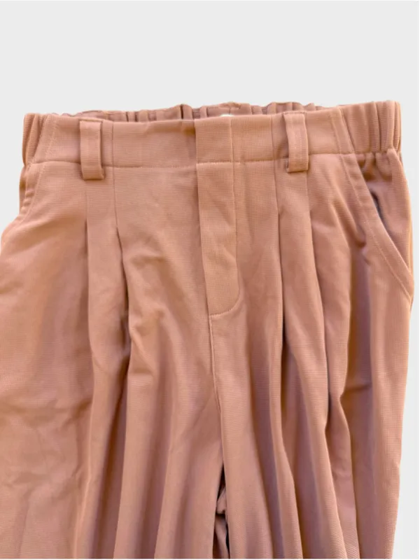 Size S (Tall) Halara High Waisted Plicated Side Pocket Wide Leg Pants Rose Tan - Image 3