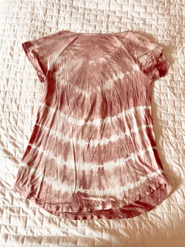 Soft & Sexy Pink Tie Dye Lace Up Top Size XS - Image 2