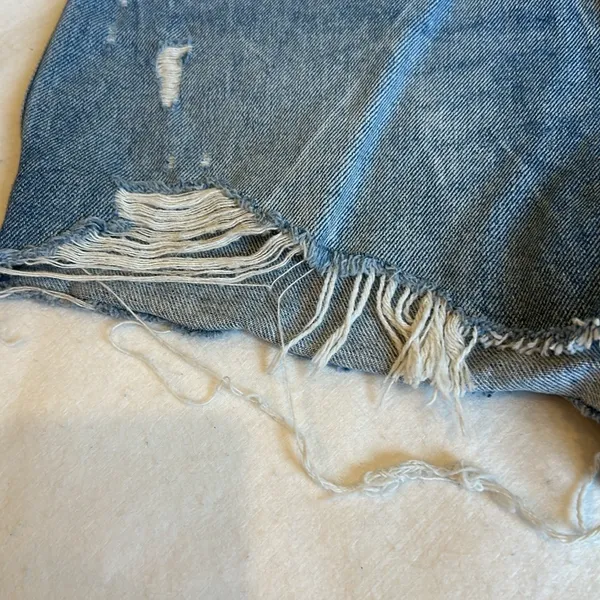 Abercrombie & Fitch Natural Rise distressed denim shorts - Image 5