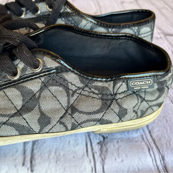 Coach Kalyn Low Top Logo Canvas Sneakers Shoes Womens 5.5 Black - Image 15