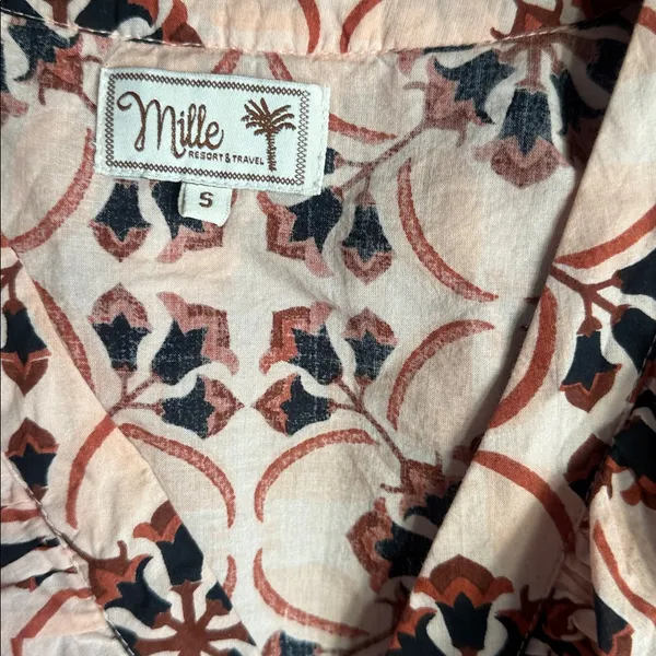 Mille Sayulita print Ruffle Blouse Pink - Image 3
