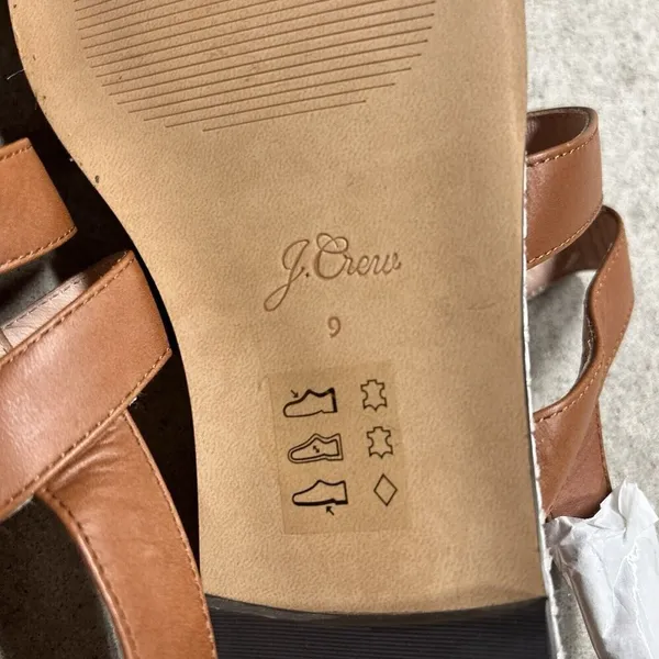 J. Crew Brown Leather Vachetta Interlocking Sandal Shoe Size 9 - Image 6