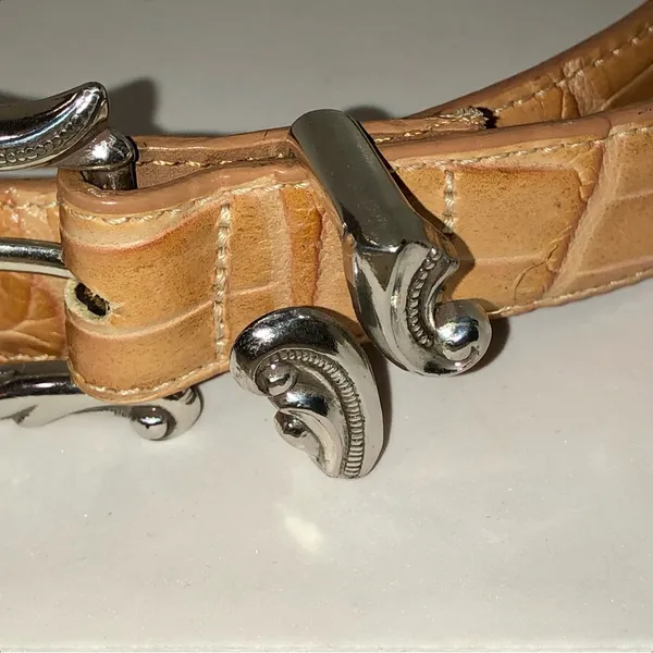 Coldwater Creek Tan Leather Belt Womens S Used S 91017 - Image 3
