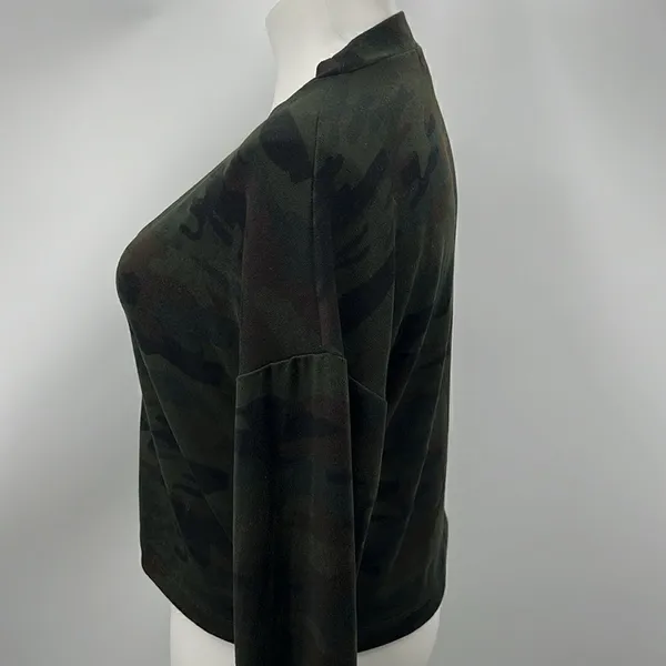 Sanctuary Camo long sleeve sweater knit button cardigan - Image 3
