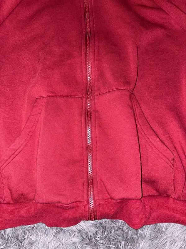 Burgundy Zip-Up Hoodie - Image 4