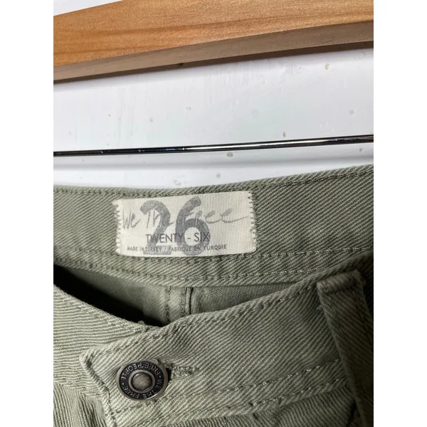 We The Free Maggie Mid Rise Olive Green Denim Jeans Womens Size 26 - Image 6