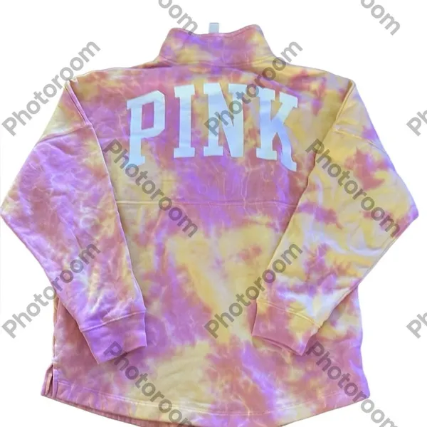 Victoria’s Secret Pink oversized Pink Tie dyed Sweatshirt, size Small, NWT - Image 3
