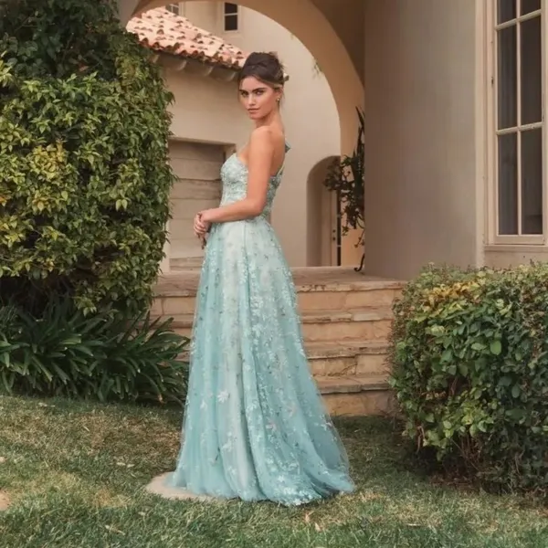 MAC DUGGAL Green Size 10 Embroidered Beaded Bow Formal Long Maxi Gown Dress - Image 6