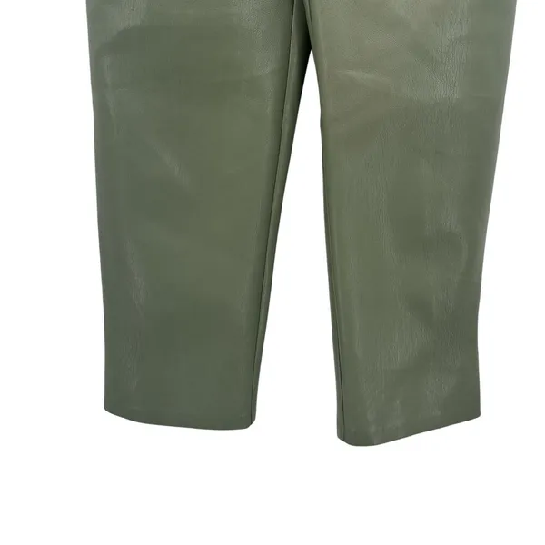 Aritzia Wilfred The Melina Pants Vegan Leather Cropped‎ Sage Green Size 00 - Image 5