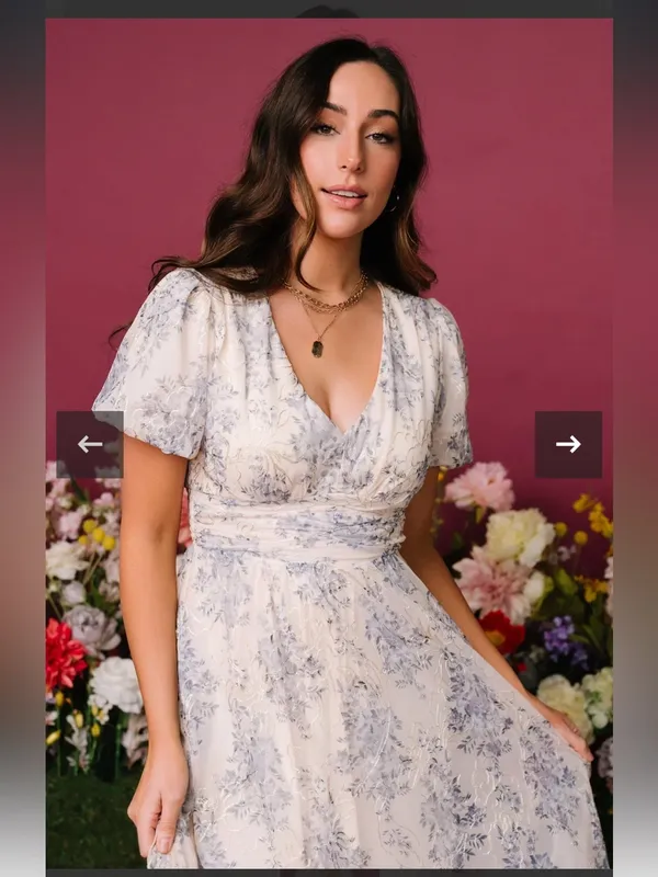 Nwt Baltic born Ardley Maxi Dress | Cream + Blue floral embroidered $148 fall - Image 4