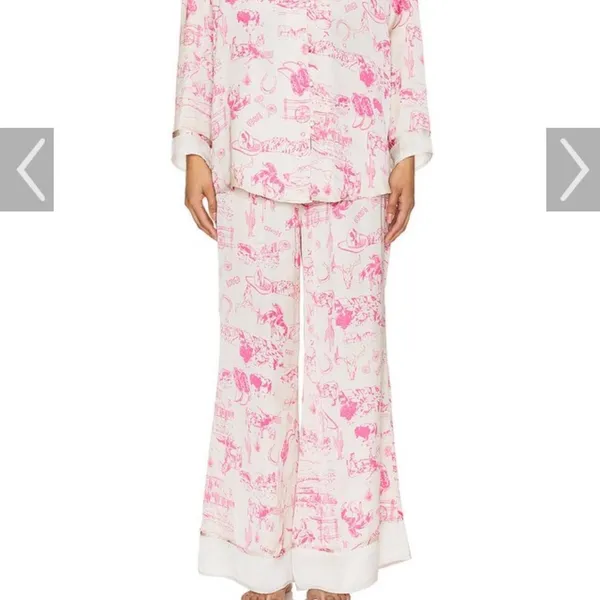 Free people Dreamy Days Pajama Set pink + white western cowgirl theme sz xs #loungewear #cozy #sleepwear #y2k - Image 6