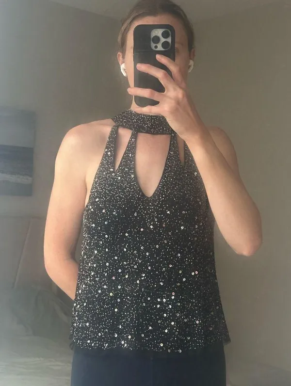 Anthropologie Sequin High Neck Tank Top - Image 6