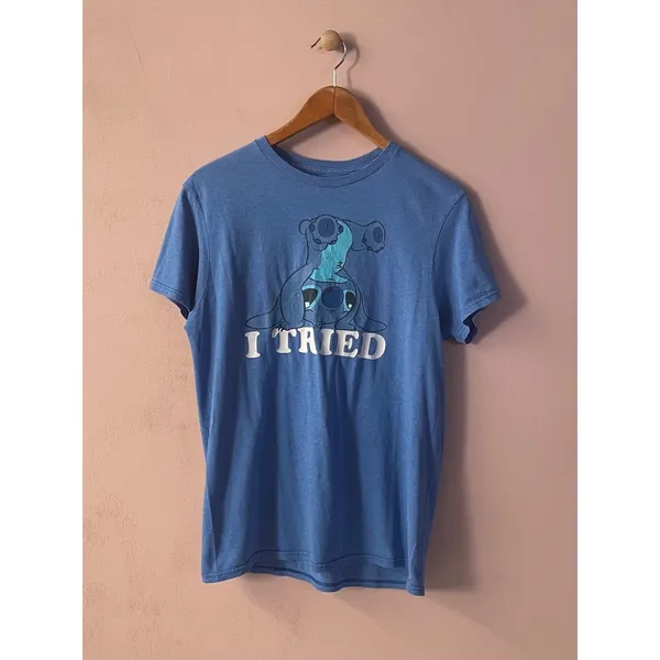 Disney Blue Stitch “I Tried” Graphic Tee Size M - Image 3