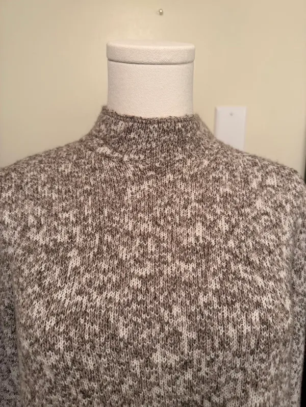 Pure Jill longer length long sleeve marbled pattern turtleneck sweater - Image 4