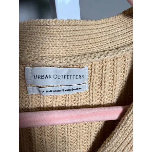 Urban Outfitters‎ Cropped Cable Knit Cardigan Balloon Sleeve S Cottagecore - Image 5