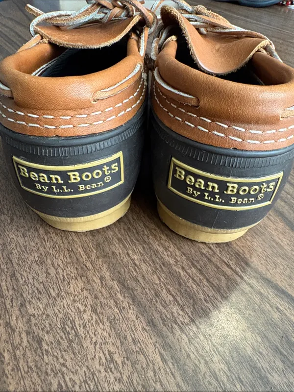 VTG LL Bean Size 7 Two Tone Brown & Black Duck Shoes - Casual Outdoor Loafers - Image 6