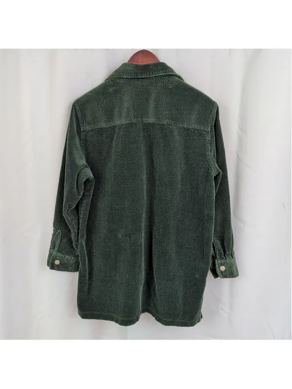 Vintage Ladies Zip Up Corduroy Shirt Jacket Medium - Image 5