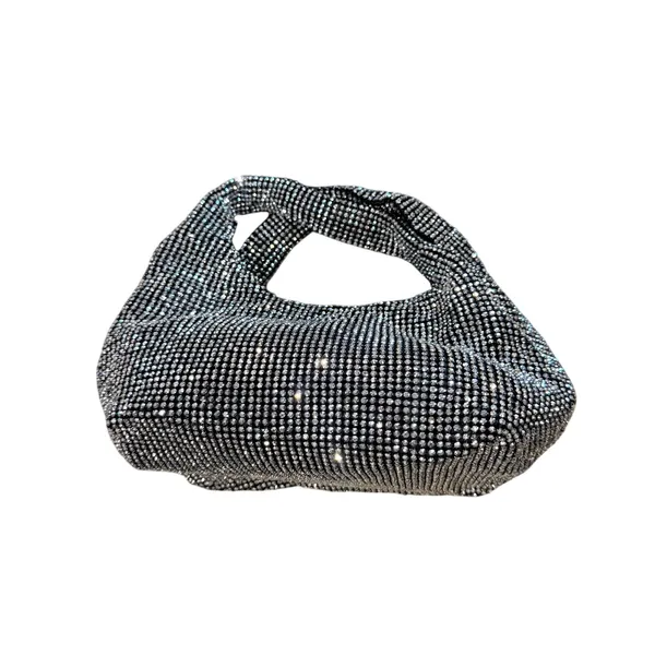 I.N.C. International Concepts Rhinestone Pewter Hobo Mini Purse - Image 3