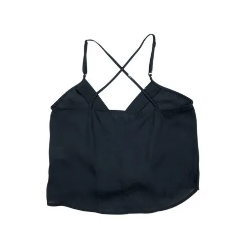 Nicki Minaj Black Spaghetti Strap Draped Flowy Crop Top Size XS‎ - Image 2