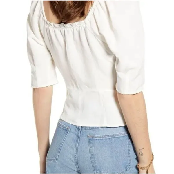 NWT Something Navy Button Front Fitted Top‎ - Image 2