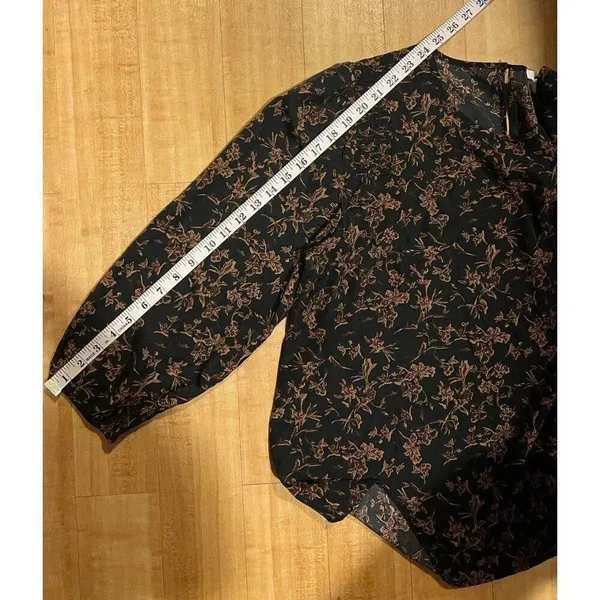 Monday Fun NEW Women Large Floral Blouse Coquette Dainty Romantic Office Chic - Image 8