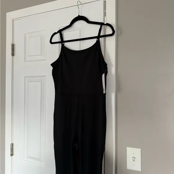Yogalicious Lux Black Rib Scarlett Flare Jumpsuit size L - Image 8
