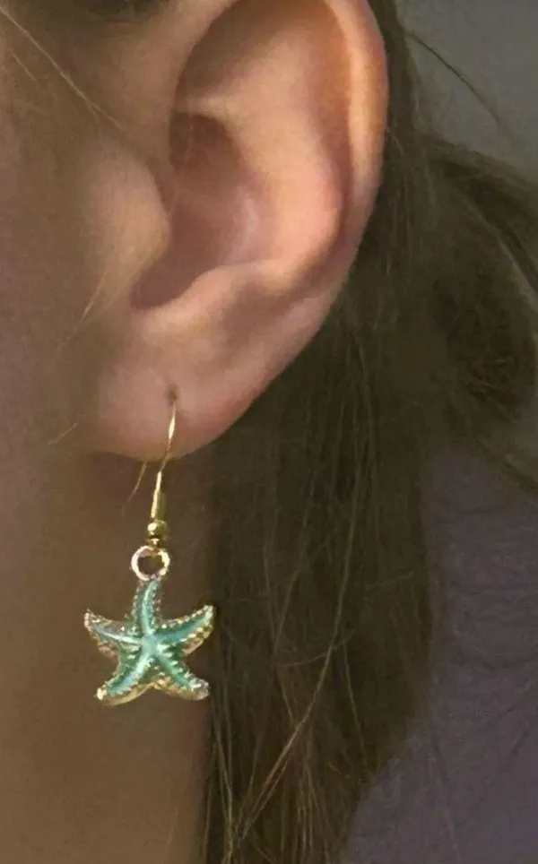 Handmade Nautical Earrings Green - Image 2