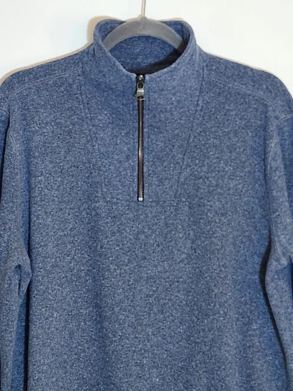Banana Republic Womens Heather Blue Quarter Zip Pullover Sweater Size Large - Image 4
