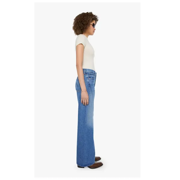 MOTHER Lil Lemon Twist Sneak High Waist Wide Leg Jeans Size 28 - Image 4