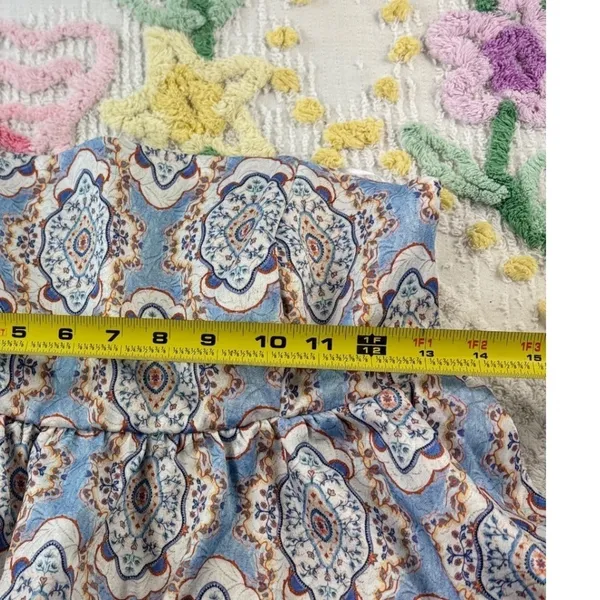 A COLLECTION ‎ White Blouse with Colorful Floral Design size m - Image 6