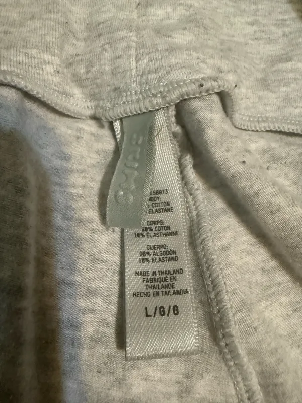 SKIMS Foldover Pants Light Heather Grey Cotton - Image 4
