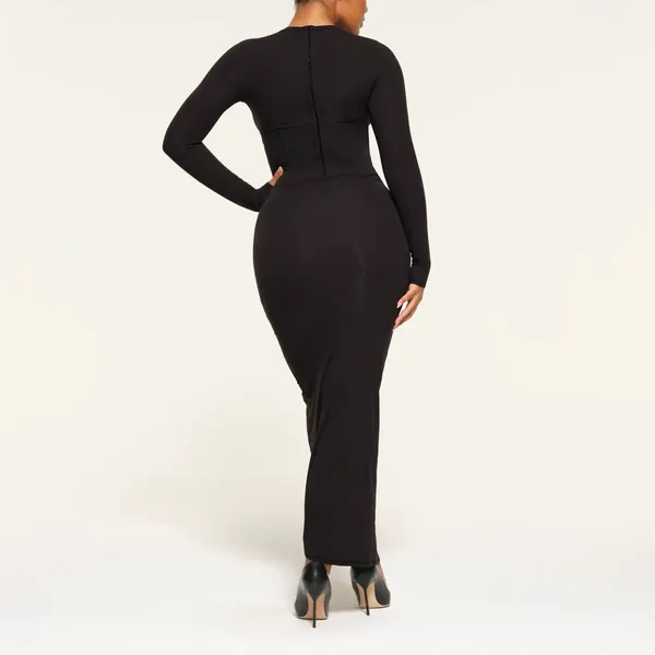 SKIMS Fits Everybody Corset Long Sleeve Dress in Onyx Large Sold Out NWT - Image 9