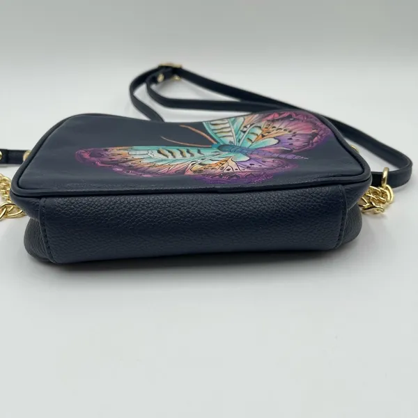 New Anuschka Hand Painted Leather RFID Camera Crossbody Bag Magical Wings - Image 11