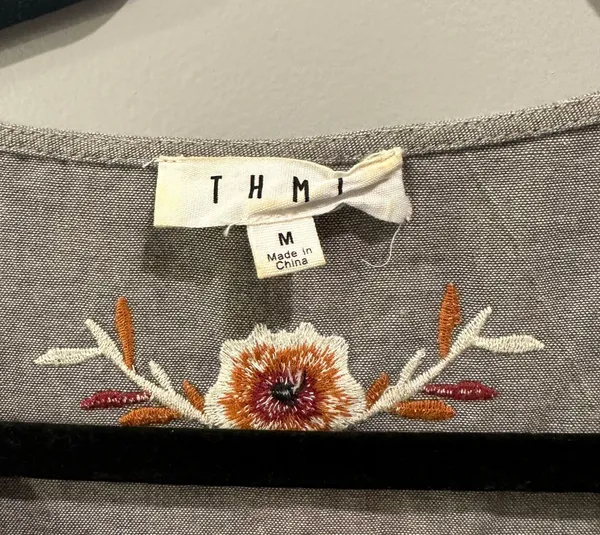 THML Bohemian Floral Embroidered Blouse - Image 3