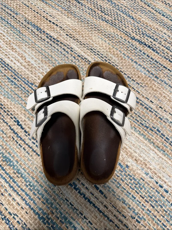 Birkenstock White Double Strap Birkenstocks - Image 4