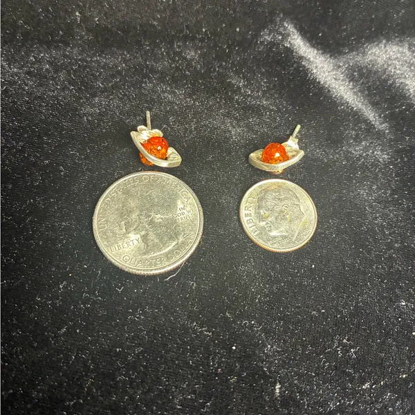 Baltic Honey Amber Stud Earrings: Sterling Silver Gemstone - Image 7